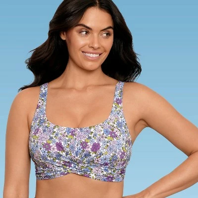 Women's Slimming Control Wrap-Front Bikini Top - Beach Betty by Miracle Brands Brown 5 Women's Slimming Control Wrap-Front Bikini Top - Beach Betty by Miracle Brands Brown - Image 3