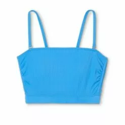 Juniors' Ribbed Longline Bandeau Bikini Top - Xhilaration™ Blue -Swimsuits Popular Store unnamed file 3627