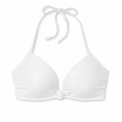 Women's Light Lift Knot-Front Foil Ribbed Bikini Top - Shade & Shore™ White -Swimsuits Popular Store unnamed file 3633
