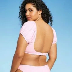 Juniors' Textured Puff Sleeve Underwire Bikini Top - Xhilaration™ Light Pink -Swimsuits Popular Store unnamed file 3656