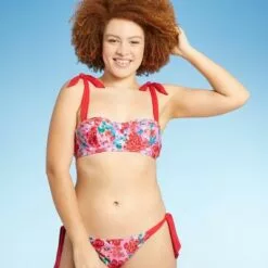 Juniors' Shoulder Tie Underwire Bikini Top - Xhilaration™ Multi Floral Print -Swimsuits Popular Store unnamed file 3673