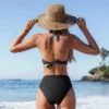 Women's Black Halter Self Tie Bikini Set V Neck Backless Swimsuit - Cupshe, S -Swimsuits Popular Store unnamed file 368