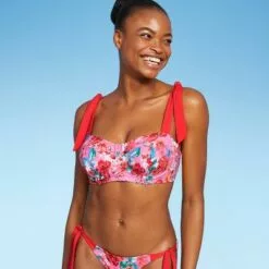 Juniors' Shoulder Tie Underwire Bikini Top - Xhilaration™ Multi Floral Print -Swimsuits Popular Store unnamed file 3682
