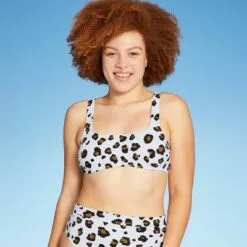 Juniors' Ribbed Bralette Bikini Top - Xhilaration™ Multi Animal Print -Swimsuits Popular Store unnamed file 3720