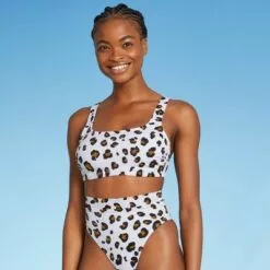 Juniors' Ribbed Bralette Bikini Top - Xhilaration™ Multi Animal Print -Swimsuits Popular Store unnamed file 3733