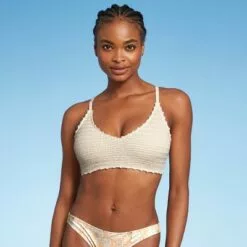 Juniors' Crochet Bralette Bikini Top - Xhilaration™ Cream -Swimsuits Popular Store unnamed file 3765