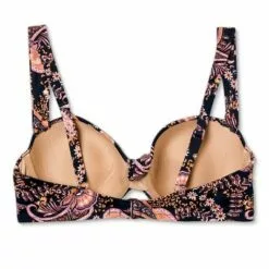 Women's Lightly Lined Tie-Front Bralette Bikini Top - Shade & Shore™ Black Paisley Print -Swimsuits Popular Store unnamed file 3806