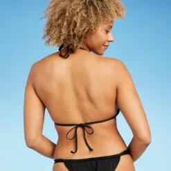 Women's Mesh Triangle Bikini Top - Shade & Shore™ Black -Swimsuits Popular Store unnamed file 3834