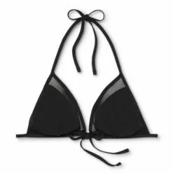 Women's Mesh Triangle Bikini Top - Shade & Shore™ Black -Swimsuits Popular Store unnamed file 3836