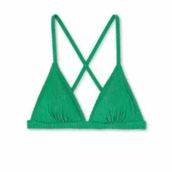 Juniors' Metallic Ribbed Triangle Bikini Top - Xhilaration™ Jade -Swimsuits Popular Store unnamed file 3847