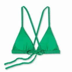 Juniors' Metallic Ribbed Triangle Bikini Top - Xhilaration™ Jade -Swimsuits Popular Store unnamed file 3848