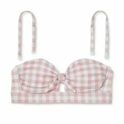 Women's Checked Bandeau Tie-Front Bikini Top - Kona Sol™ Blush 18 Women's Checked Bandeau Tie-Front Bikini Top - Kona Sol™ Blush -Swimsuits Popular Store unnamed file 3853