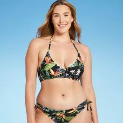 Women's Twist-Front Halter Bikini Top - Kona Sol™ Black -Swimsuits Popular Store unnamed file 3875