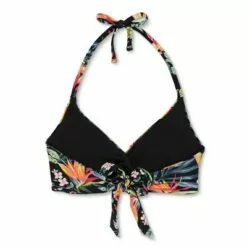 Women's Twist-Front Halter Bikini Top - Kona Sol™ Black -Swimsuits Popular Store unnamed file 3878
