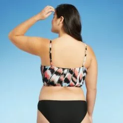 Women's V-Neck Tank Bikini Top - Sea Angel White Tropical Print -Swimsuits Popular Store unnamed file 3888