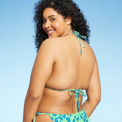 Juniors' String Triangle Bikini Top - Xhilaration™ Mint Green Animal Print 6 Juniors' String Triangle Bikini Top - Xhilaration™ Mint Green Animal Print - Image 4
