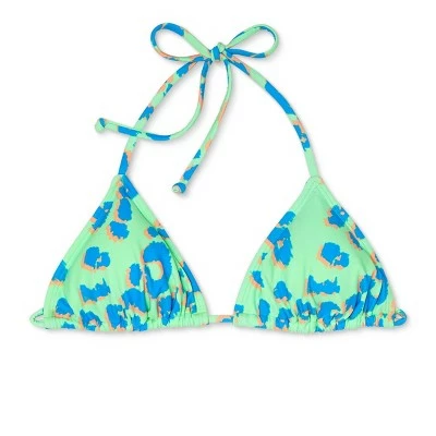 Juniors' String Triangle Bikini Top - Xhilaration™ Mint Green Animal Print 7 Juniors' String Triangle Bikini Top - Xhilaration™ Mint Green Animal Print - Image 5