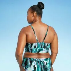 Women's Longline Bikini Top - All in Motion™ Marble Print -Swimsuits Popular Store unnamed file 3911