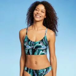 Women's Longline Bikini Top - All in Motion™ Marble Print -Swimsuits Popular Store unnamed file 3917