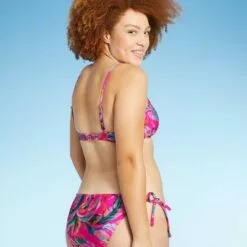 Juniors' Trilette Bikini Top - Xhilaration™ Pink Floral Print -Swimsuits Popular Store unnamed file 3922