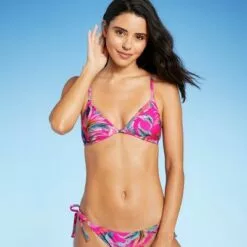 Juniors' Trilette Bikini Top - Xhilaration™ Pink Floral Print -Swimsuits Popular Store unnamed file 3929