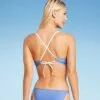 Women's Twist-Front Bralette Bikini Top - Shade & Shore™ Periwinkle & Cream Colorblock -Swimsuits Popular Store unnamed file 3931
