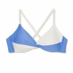 Women's Twist-Front Bralette Bikini Top - Shade & Shore™ Periwinkle & Cream Colorblock -Swimsuits Popular Store unnamed file 3935