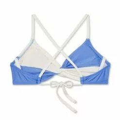 Women's Twist-Front Bralette Bikini Top - Shade & Shore™ Periwinkle & Cream Colorblock -Swimsuits Popular Store unnamed file 3936