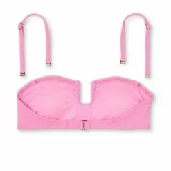 Juniors' Textured U-Wire Bandeau Bikini Top - Xhilaration™ Pink -Swimsuits Popular Store unnamed file 3959
