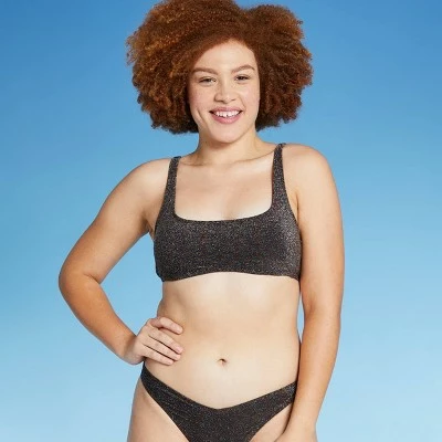 Juniors' Metallic Bralette Bikini Top - Xhilaration™ Black 5 Juniors' Metallic Bralette Bikini Top - Xhilaration™ Black - Image 3