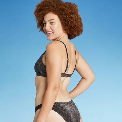 Juniors' Metallic Bralette Bikini Top - Xhilaration™ Black 6 Juniors' Metallic Bralette Bikini Top - Xhilaration™ Black - Image 4