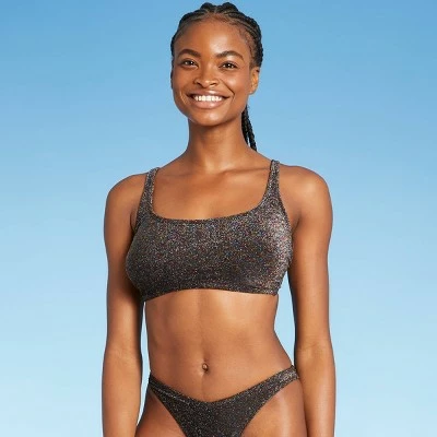 Juniors' Metallic Bralette Bikini Top - Xhilaration™ Black 14 Juniors' Metallic Bralette Bikini Top - Xhilaration™ Black - Image 12