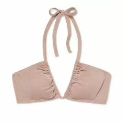 Women's Triangle Halter Bikini Top - Shade & Shore™ Light Mauve Lurex -Swimsuits Popular Store unnamed file 4010