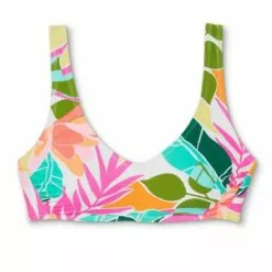 Juniors' Ribbed Bralette Bikini Top - Xhilaration™ Multi Tropical Print -Swimsuits Popular Store unnamed file 4043