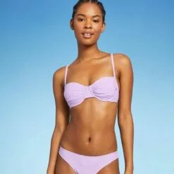 Juniors' Shirred Underwire Bikini Top - Xhilaration™ Lilac Purple -Swimsuits Popular Store unnamed file 4098
