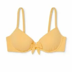 Women's Light Lift Tie-Front Pique Textured Bikini Top - Shade & Shore™ Light Yellow -Swimsuits Popular Store unnamed file 4141