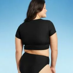 Women's Crop Pique Bikini Top - Sea Angel Black 16 Women's Crop Pique Bikini Top - Sea Angel Black -Swimsuits Popular Store unnamed file 4168