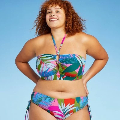 Juniors' Lace-Up Halter Longline Bandeau Bikini Top - Xhilaration™ Multi Tropical Print 11 Juniors' Lace-Up Halter Longline Bandeau Bikini Top - Xhilaration™ Multi Tropical Print - Image 9