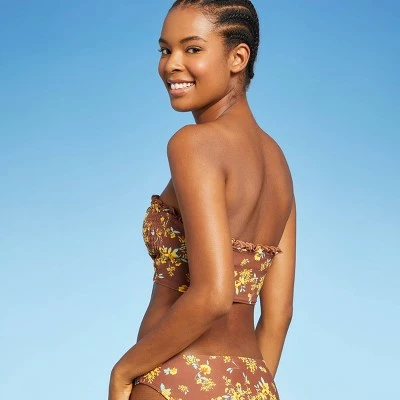 Juniors' Smocked Ruffle Bandeau Bikini Top - Xhilaration™ Multi Floral Print 3 Juniors' Smocked Ruffle Bandeau Bikini Top - Xhilaration™ Multi Floral Print