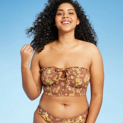 Juniors' Smocked Ruffle Bandeau Bikini Top - Xhilaration™ Multi Floral Print 5 Juniors' Smocked Ruffle Bandeau Bikini Top - Xhilaration™ Multi Floral Print - Image 3