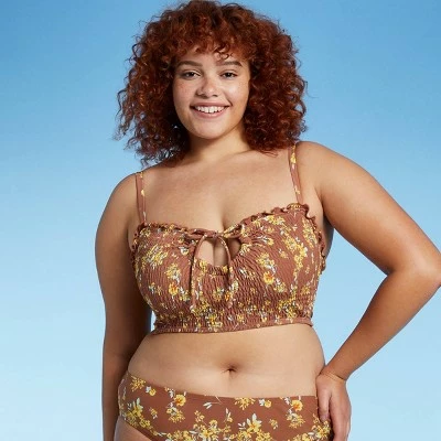 Juniors' Smocked Ruffle Bandeau Bikini Top - Xhilaration™ Multi Floral Print 16 Juniors' Smocked Ruffle Bandeau Bikini Top - Xhilaration™ Multi Floral Print - Image 14