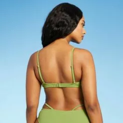 Juniors' Tunneled Ribbed Underwire Bikini Top - Xhilaration™ Olive Green -Swimsuits Popular Store unnamed file 4236