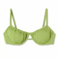 Juniors' Tunneled Ribbed Underwire Bikini Top - Xhilaration™ Olive Green -Swimsuits Popular Store unnamed file 4237