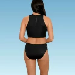 Women's Slimming Control High Neck Bikini Top - Beach Betty by Miracle Brands Brown