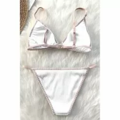 Women's Bay Of Angels Ribbed Triangle Crochet Bikini - Cupshe -Swimsuits Popular Store unnamed file 425