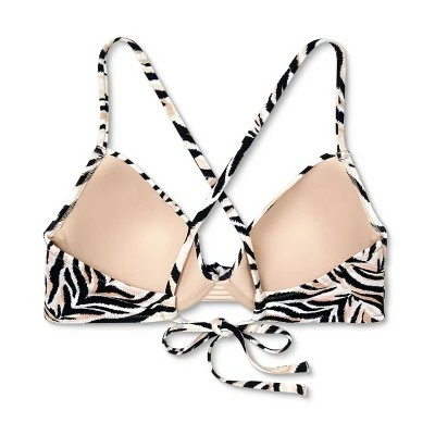 Women's Light Lift Twist-Front Bralette Bikini Top - Shade & Shore™ Zebra Print 8 Women's Light Lift Twist-Front Bralette Bikini Top - Shade & Shore™ Zebra Print - Image 6