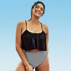 Women's Ruffled Plus Size Bikini with High- Waisted Bottom - Cupshe -Swimsuits Popular Store unnamed file 443