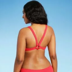 Juniors' Textured Ring Back Bralette Bikini Top - Xhilaration™ Neon Pink -Swimsuits Popular Store unnamed file 4452