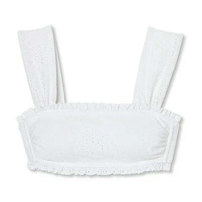 Juniors' Ruffle Eyelet Bralette Bikini Top - Xhilaration™ White 7 Juniors' Ruffle Eyelet Bralette Bikini Top - Xhilaration™ White - Image 5