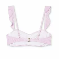 Juniors' Textured Ruffle Shoulder Bralette Bikini Top - Xhilaration™ Lavender Stripe -Swimsuits Popular Store unnamed file 4488